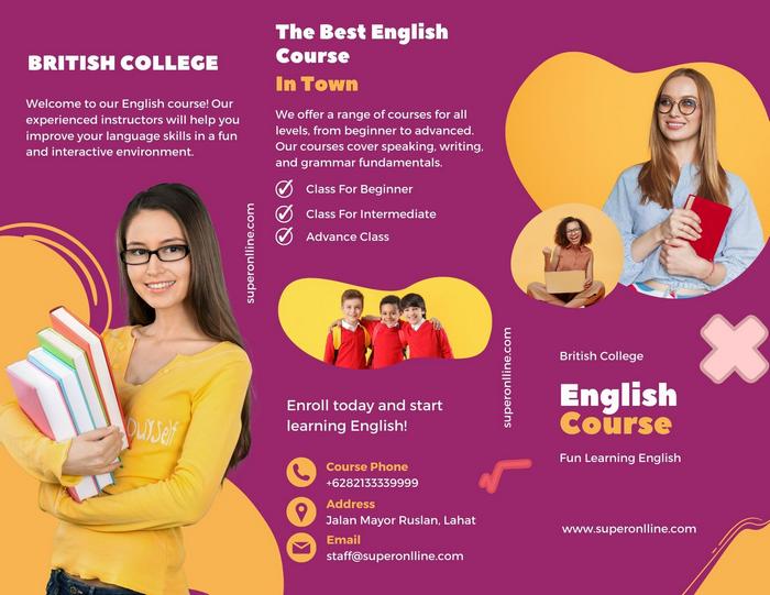 Contoh Brosur Kursus Bahasa Inggris